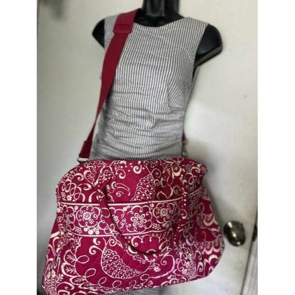 Vera Bradley Xl Duffel Msrp Red White Weekendtrave - Picture 4 of 8